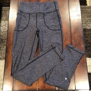 Lululemon high-waisted striped leggings